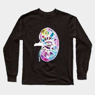 Watercolor Funfetti Kidney (Dark Pattern) Long Sleeve T-Shirt